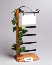 sunglass counter display eyeglass eyewear store wood metal signage