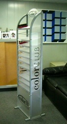 gravity feed nail polish display metal acrylic signage shelve makeup