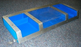 counter display with metal acrylic vacuum form custom store fixture 