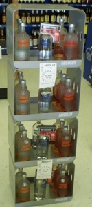 stackable cubes metal point of purchase liquor bottle display boxes