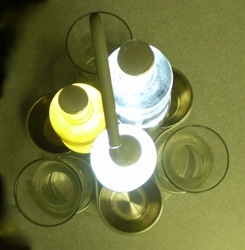 bar server illuminated bottle caddy glorifier  metal display 
