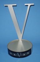 logo counter display bottle glorifier laser cut custom point of purchase metal