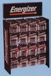 battery counter display rack custom metal energizer 
