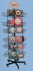wire metal rolling spinning rack floor store fixture custom